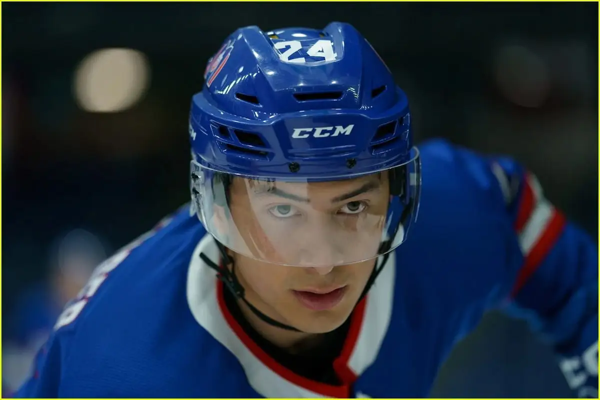 Still of Shane Hollander in Montreal Metros home gear