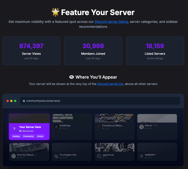 The Ultimate Guide to CommunityOne Server Listing Ads