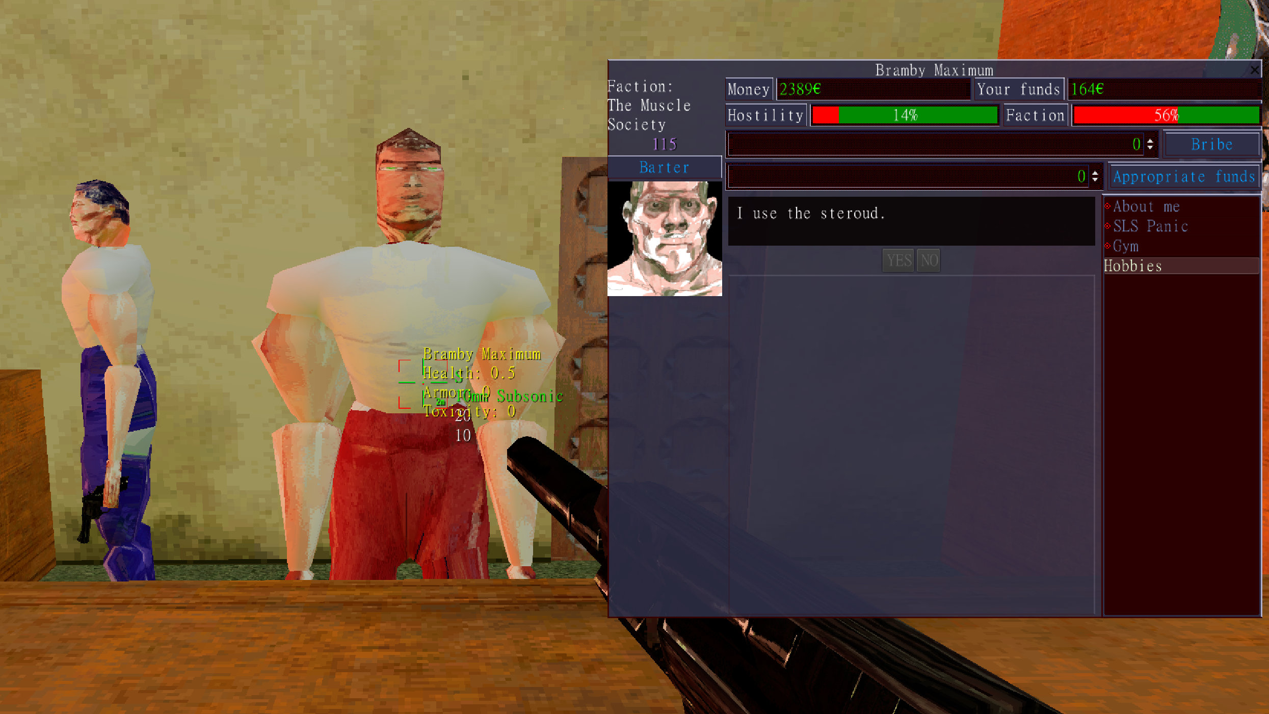 bramby maxiumum is on the screen saying "I use The Steurod"