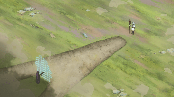 Frieren and Fern practicing magic.