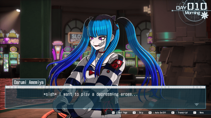 Daruami flexing and wishing she was playing eroge.