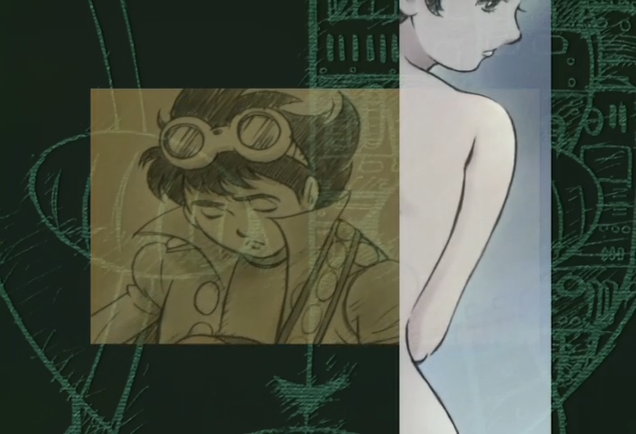 Jiro and Mitsuko in Android Kikaider's anime opening. 