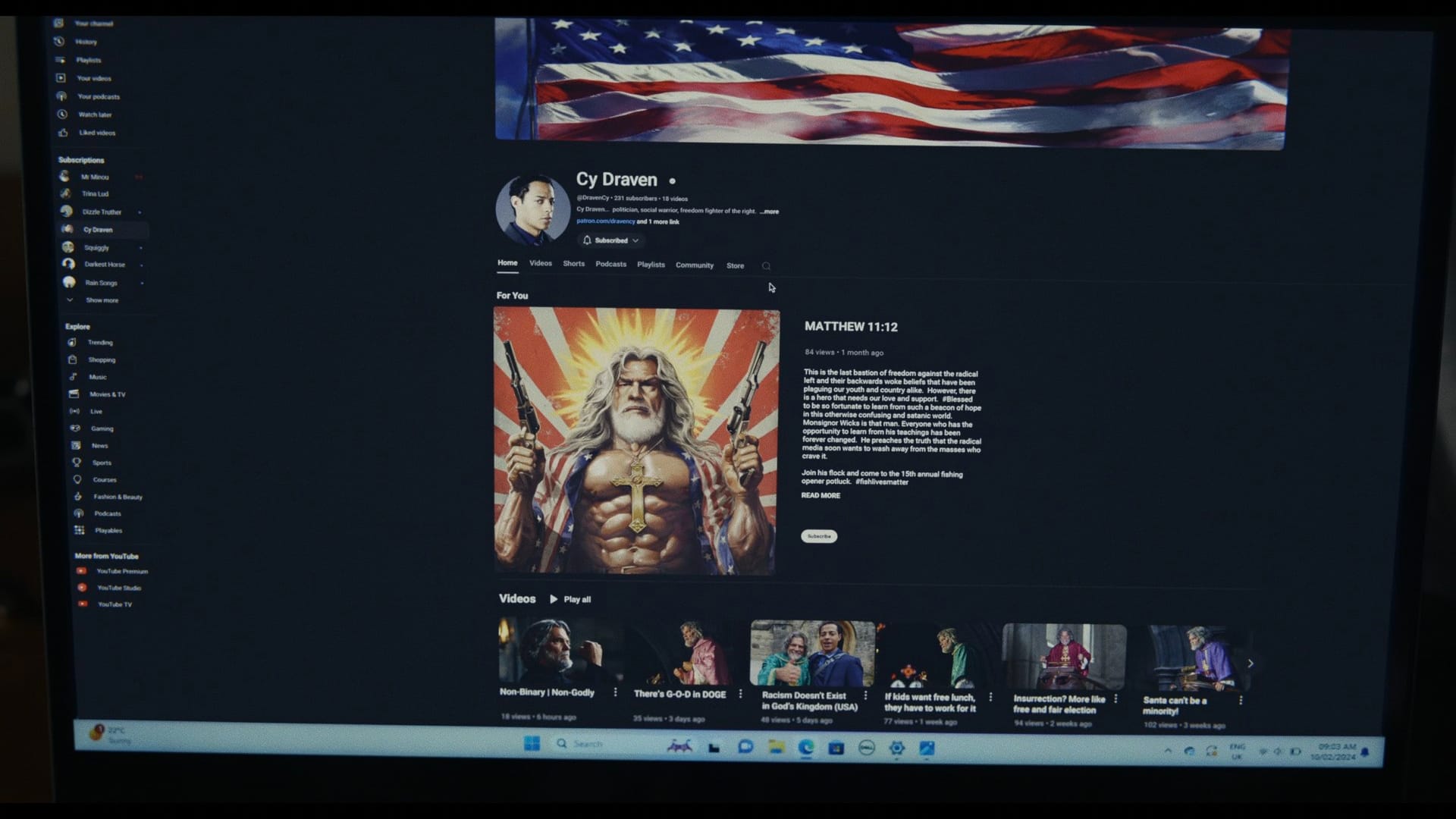 Wake Up Dead Man still of Cy Draven's YouTube channel. 