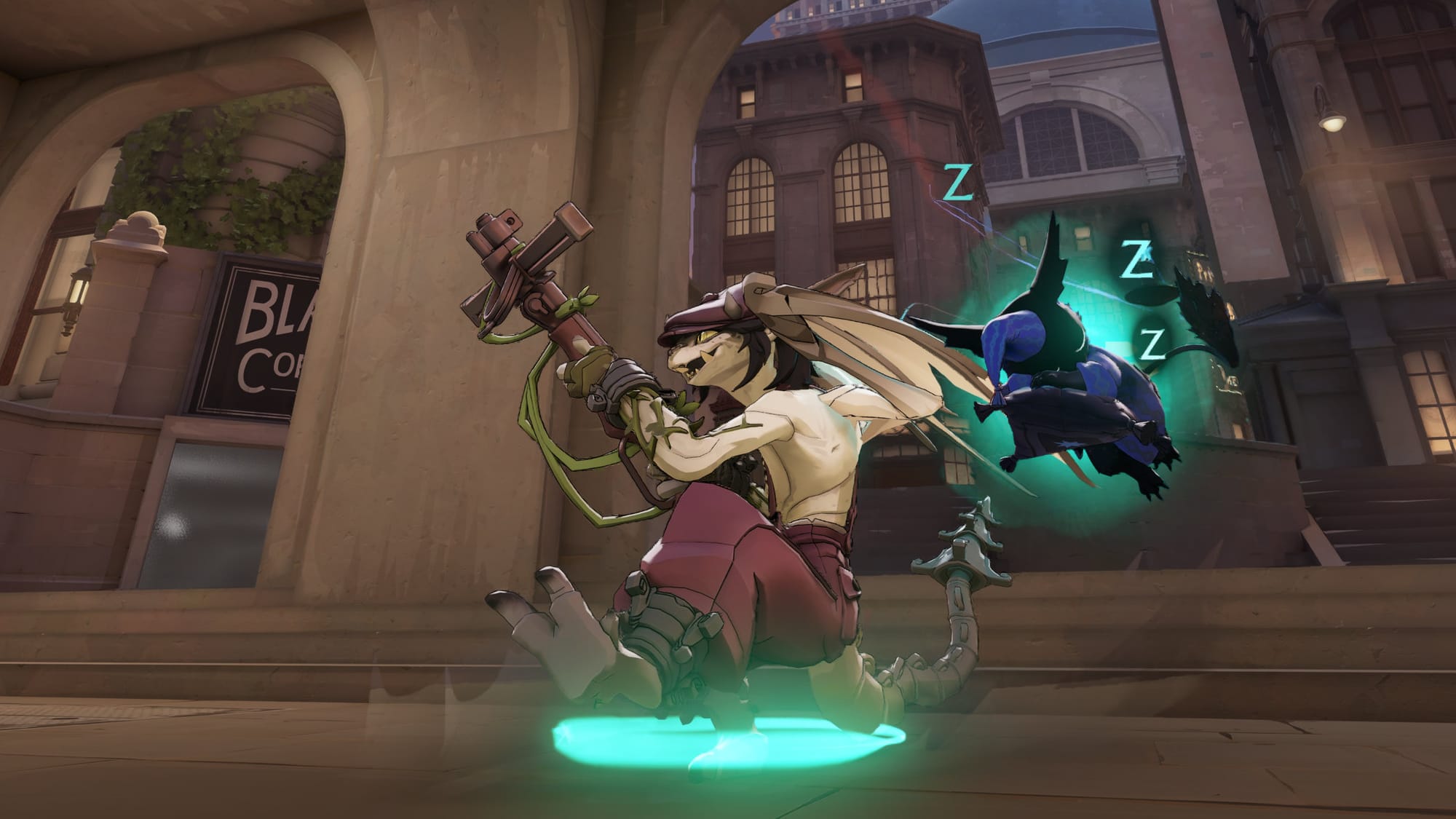 Rem sleeping on his little pillow while healing Ivy.