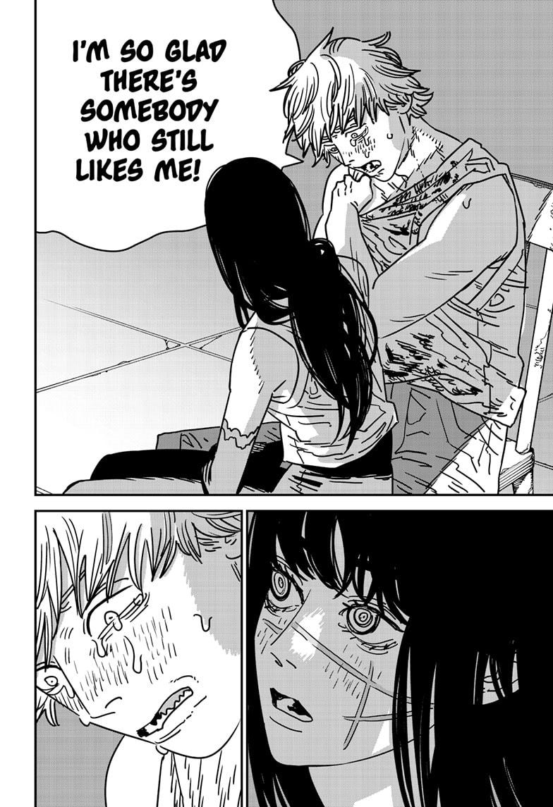 Denji telling Yoru he's glad someone still likes him.