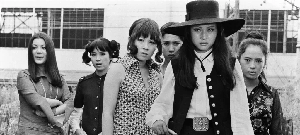 Stray Cat Rock: Sex Hunter still of Meiko wearing a cowboy hat.