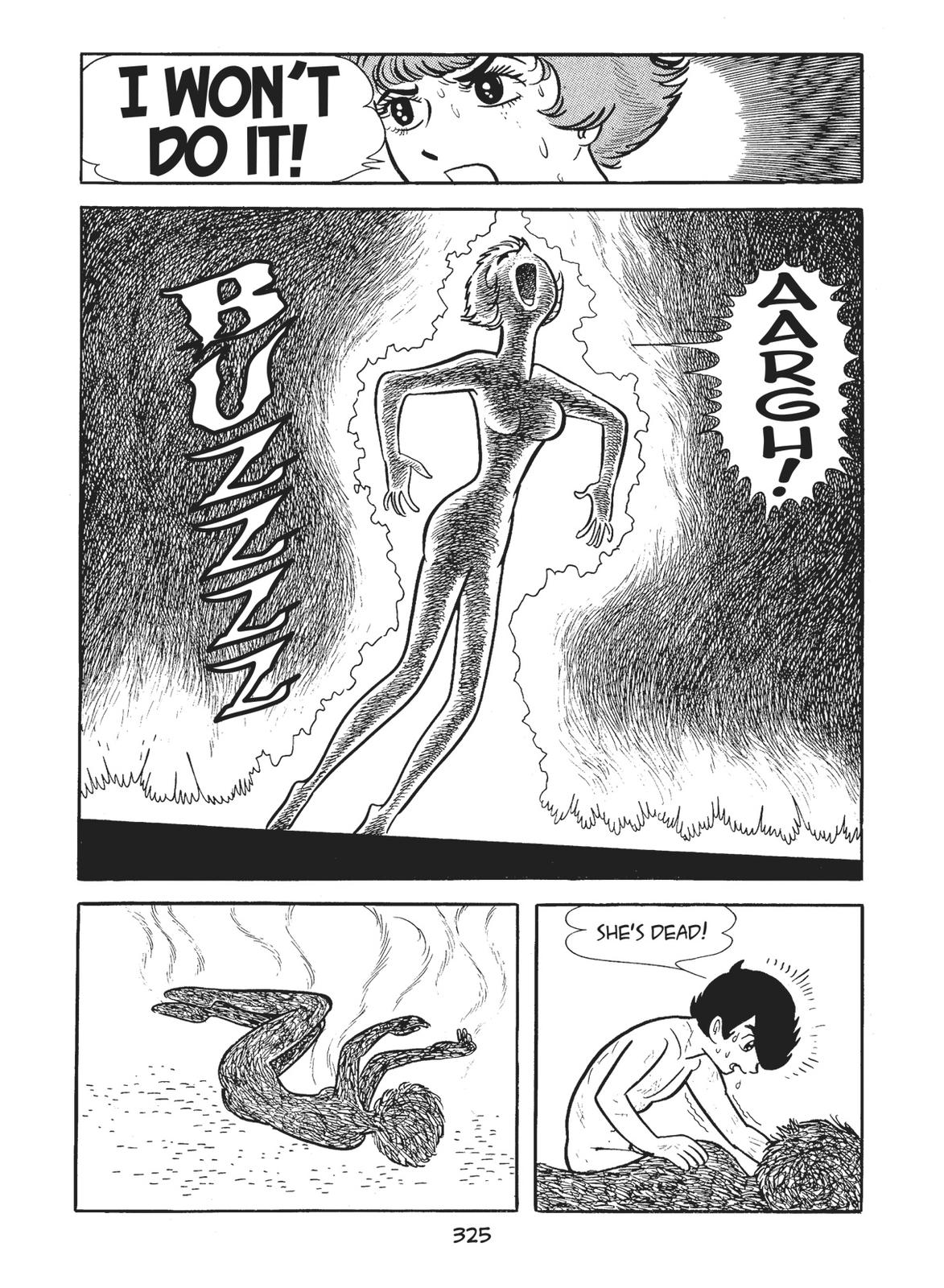 Queen Sigma eviscerating a woman with a laser beam. 