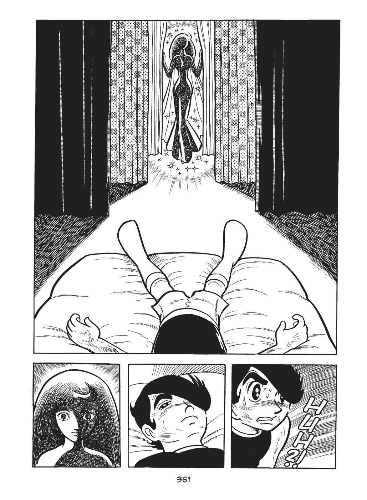 Shogo waking up to Queen Sigma's shadow looming at the door of his bedroom.