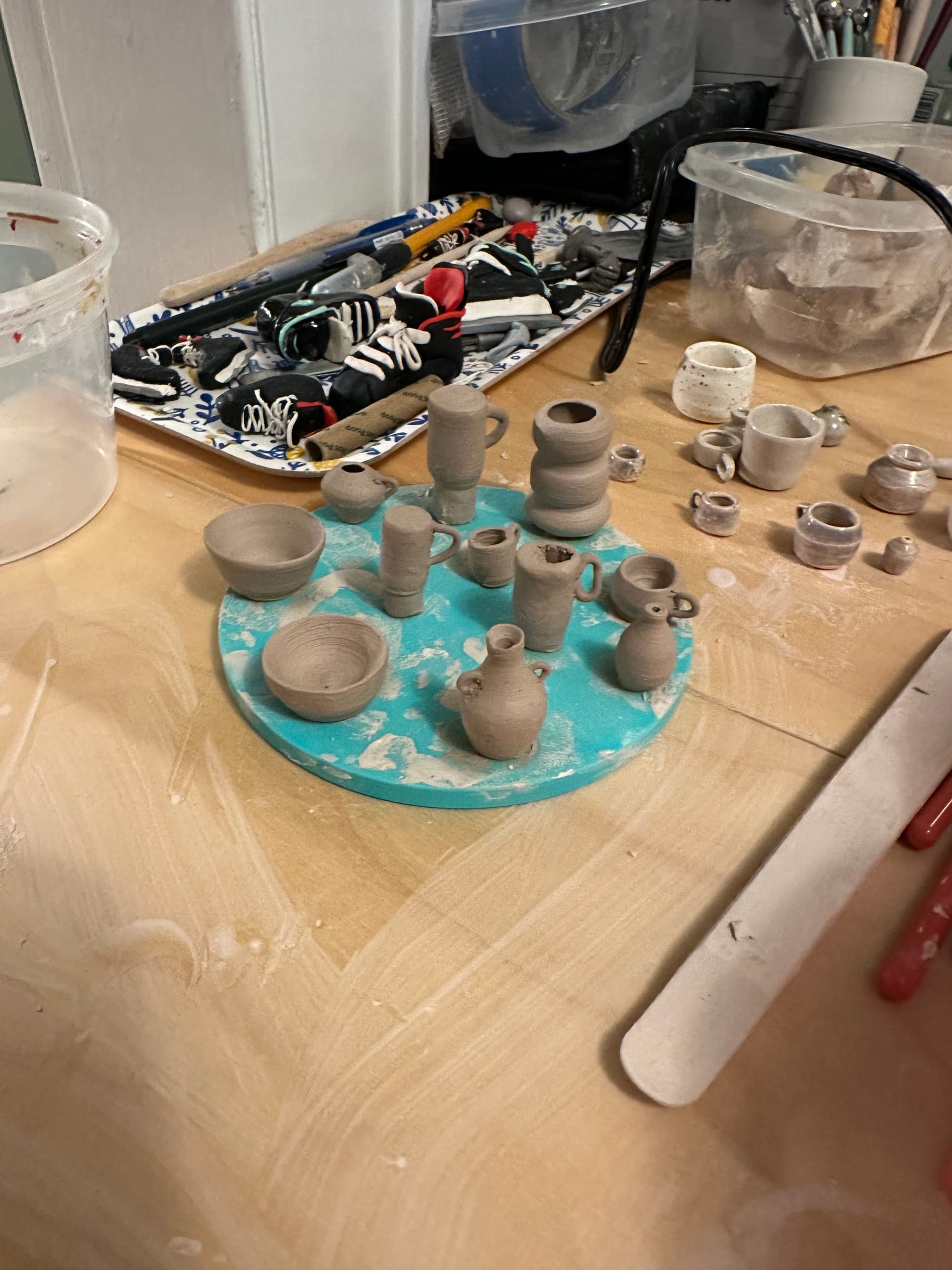 Little pieces of clay drying