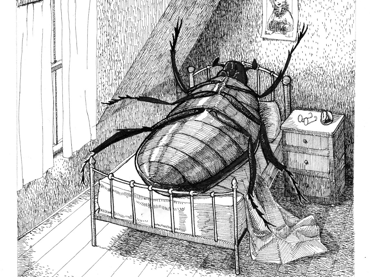 Rich Johnson artwork of Gregor Samsa.