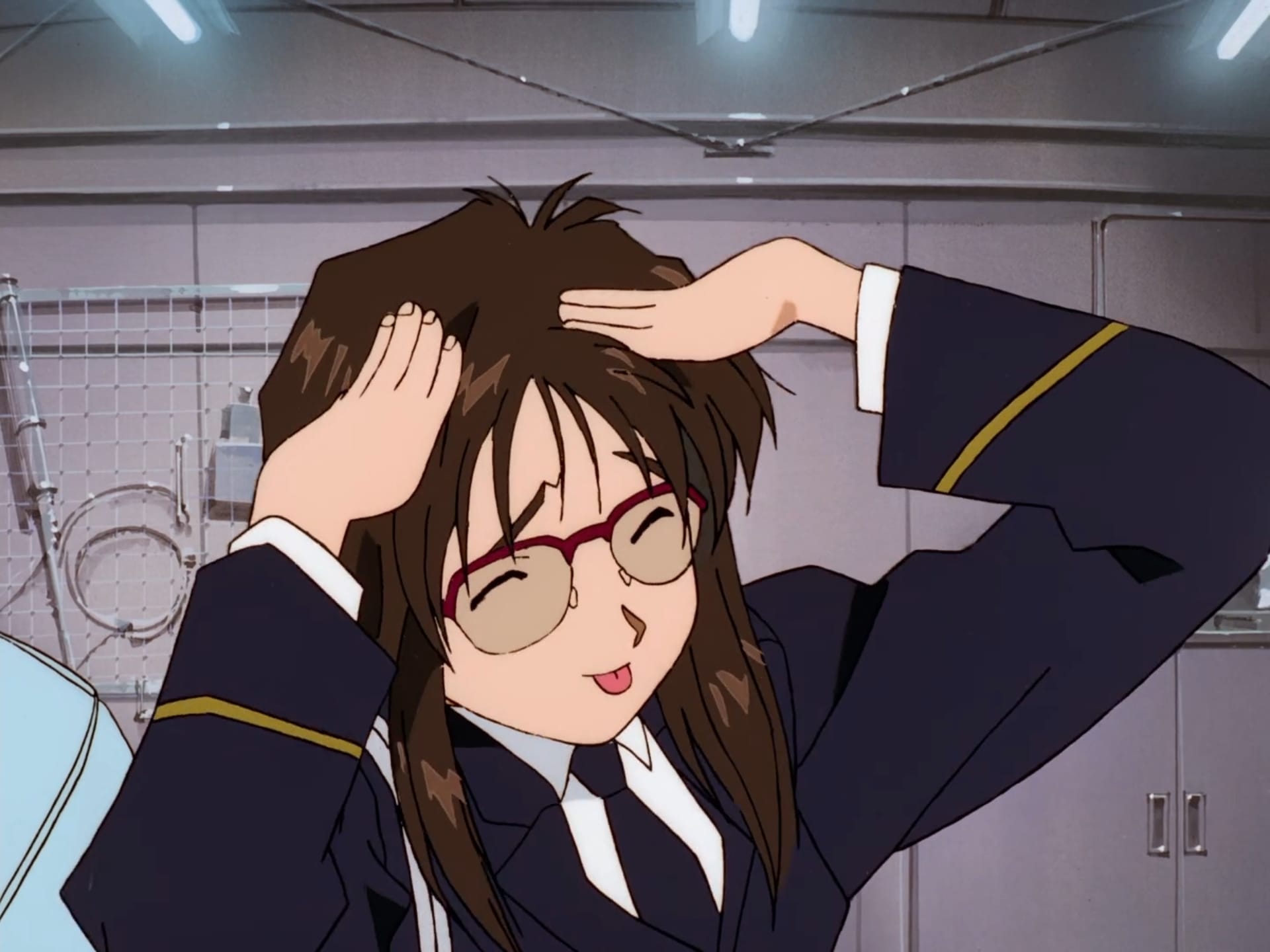 You're Under Arrest still of Yoriko making a silly face. 