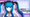 An anime character with blue hair and the text "Darumi Amemiya" next to her. She has makeup on in the form of fake teeth and
