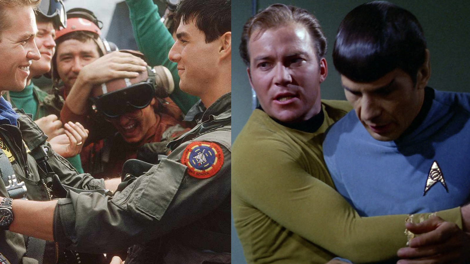 Iceman and Maverick (l), same energy as Kirk and Spock (r).