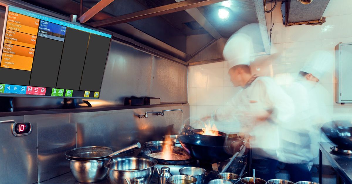 Kitchen Display system in a busy kitchen
