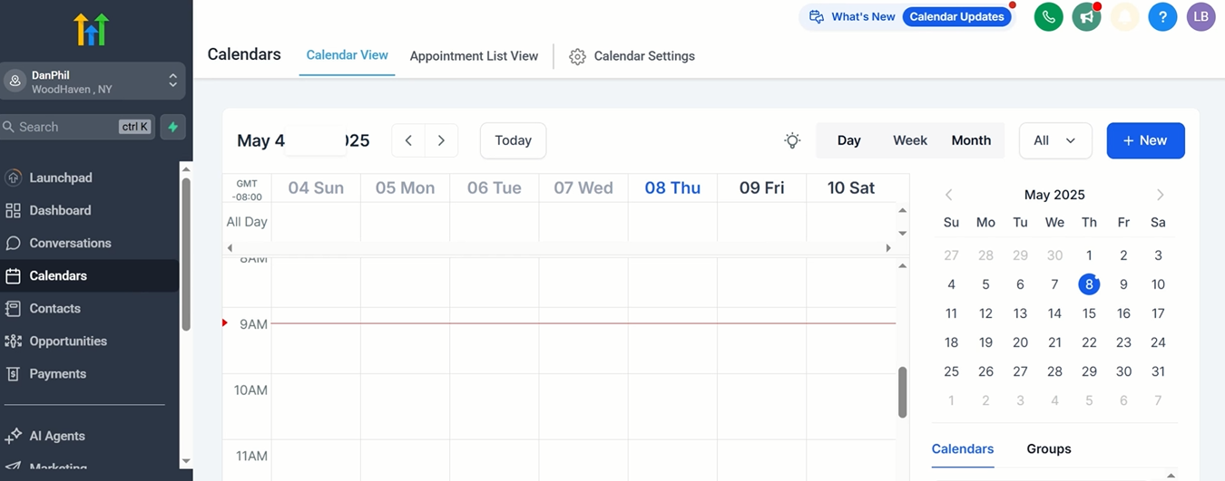 GHL feature for appointment scheduling