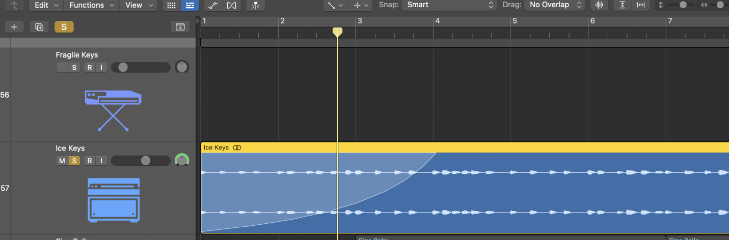 Fade Tool in Logic Pro