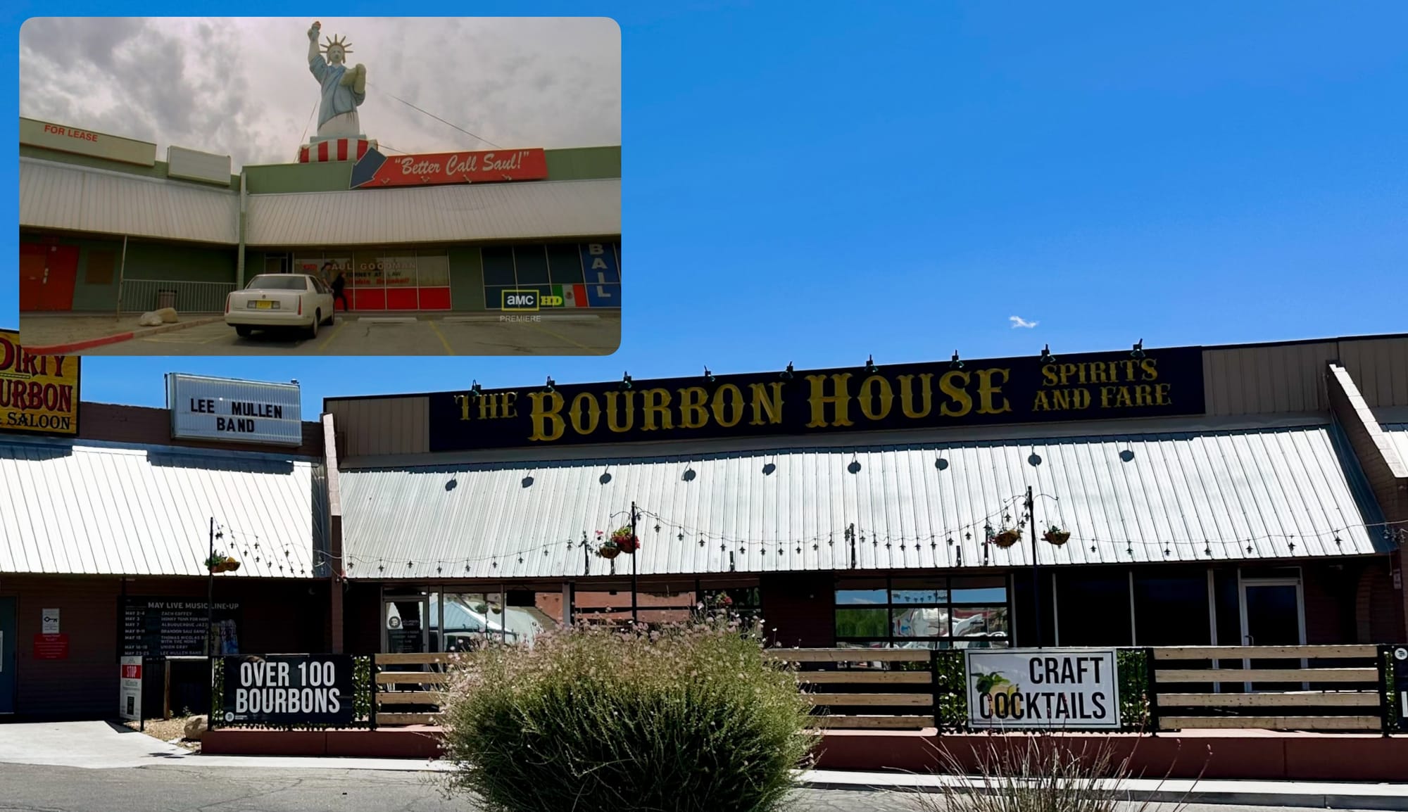 A photo of the front of the filming location of Saul Goodman's office