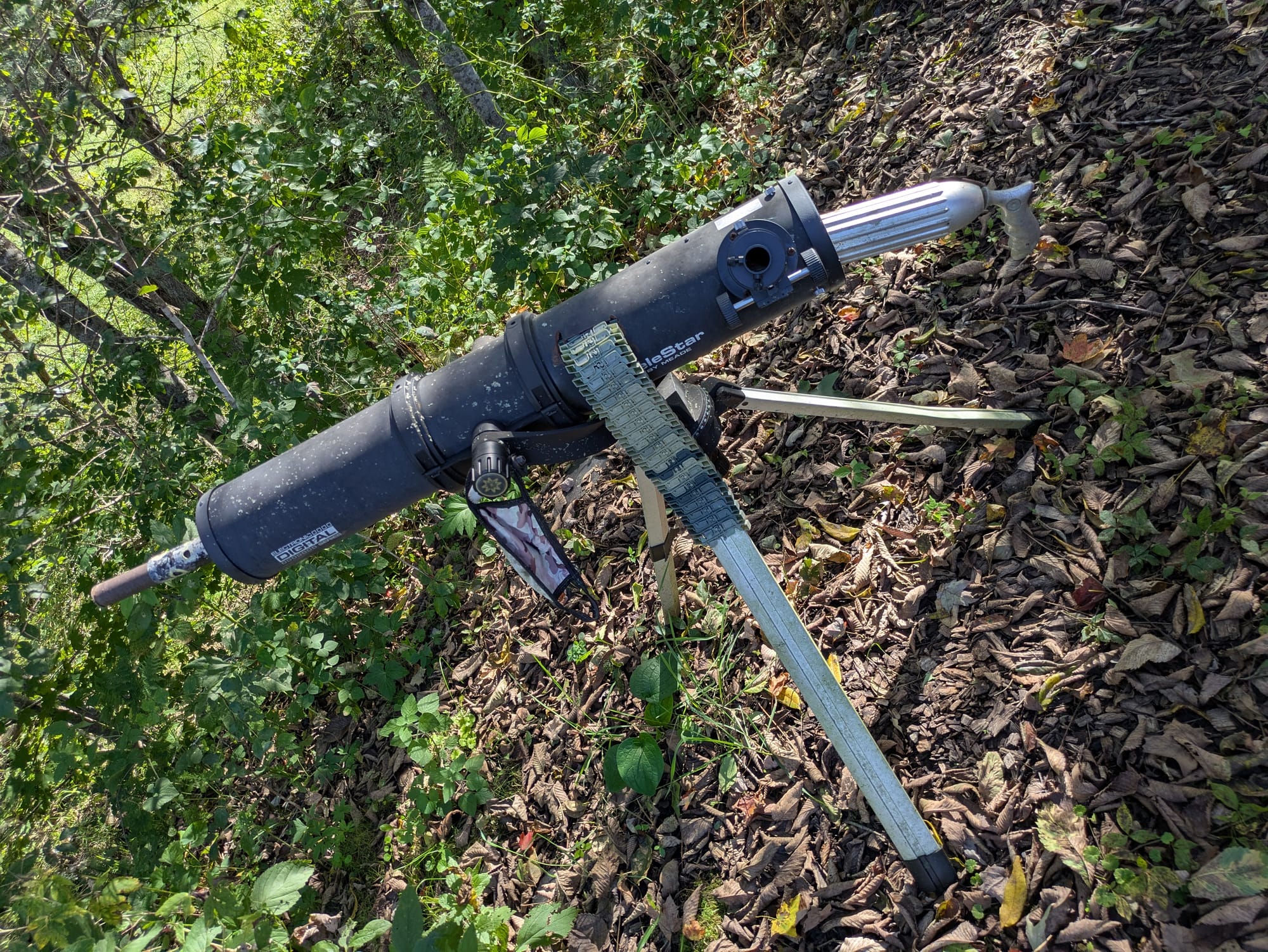 A telescope repurposed to look like a machine gun