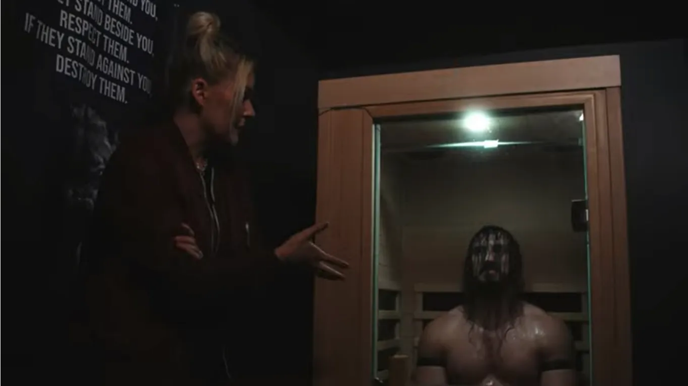 Renee Paquette interviews PAC, who is sitting in a sauna, just stewing in his own essence