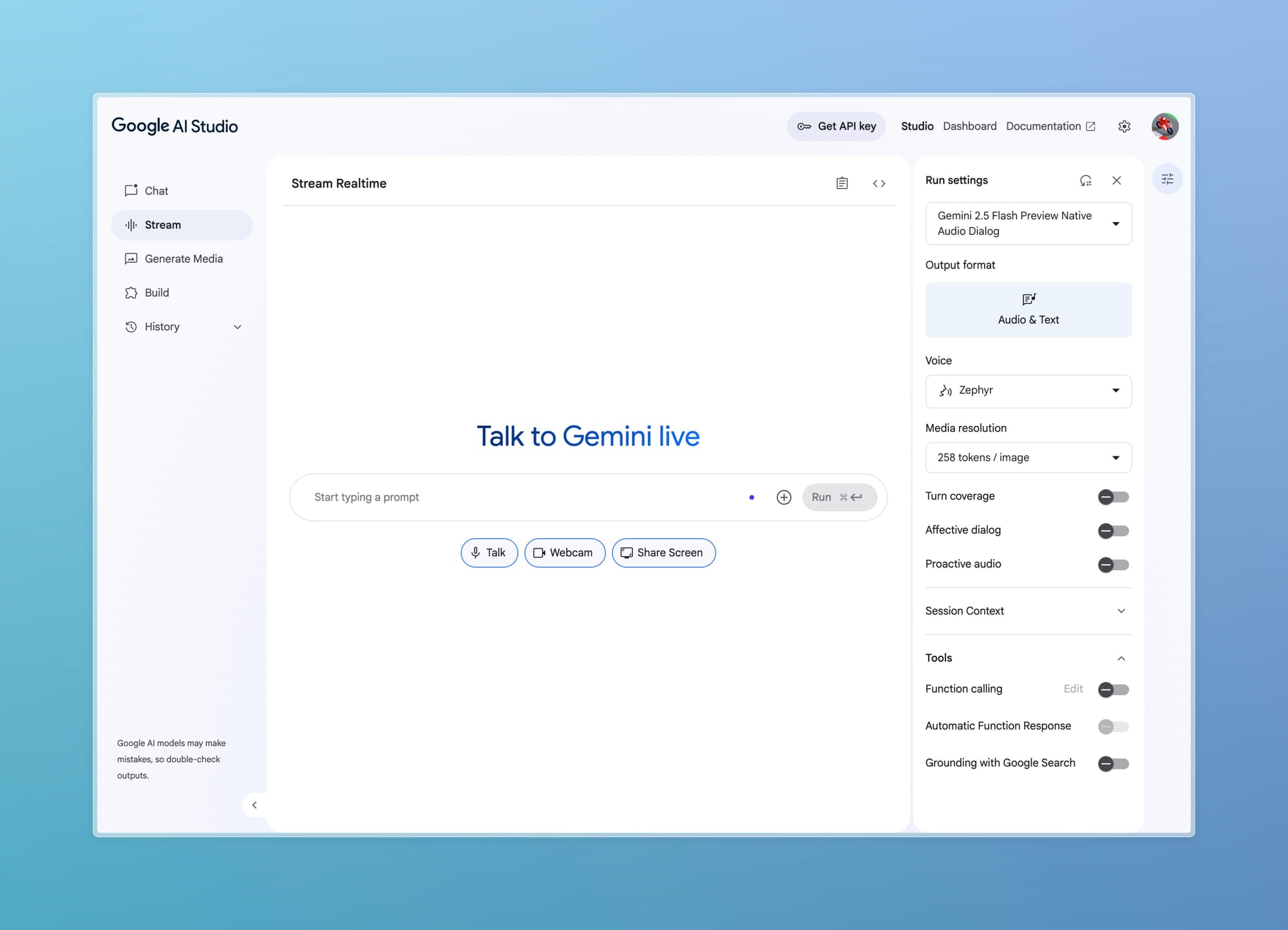 Stream Realtime Google Ai Studio