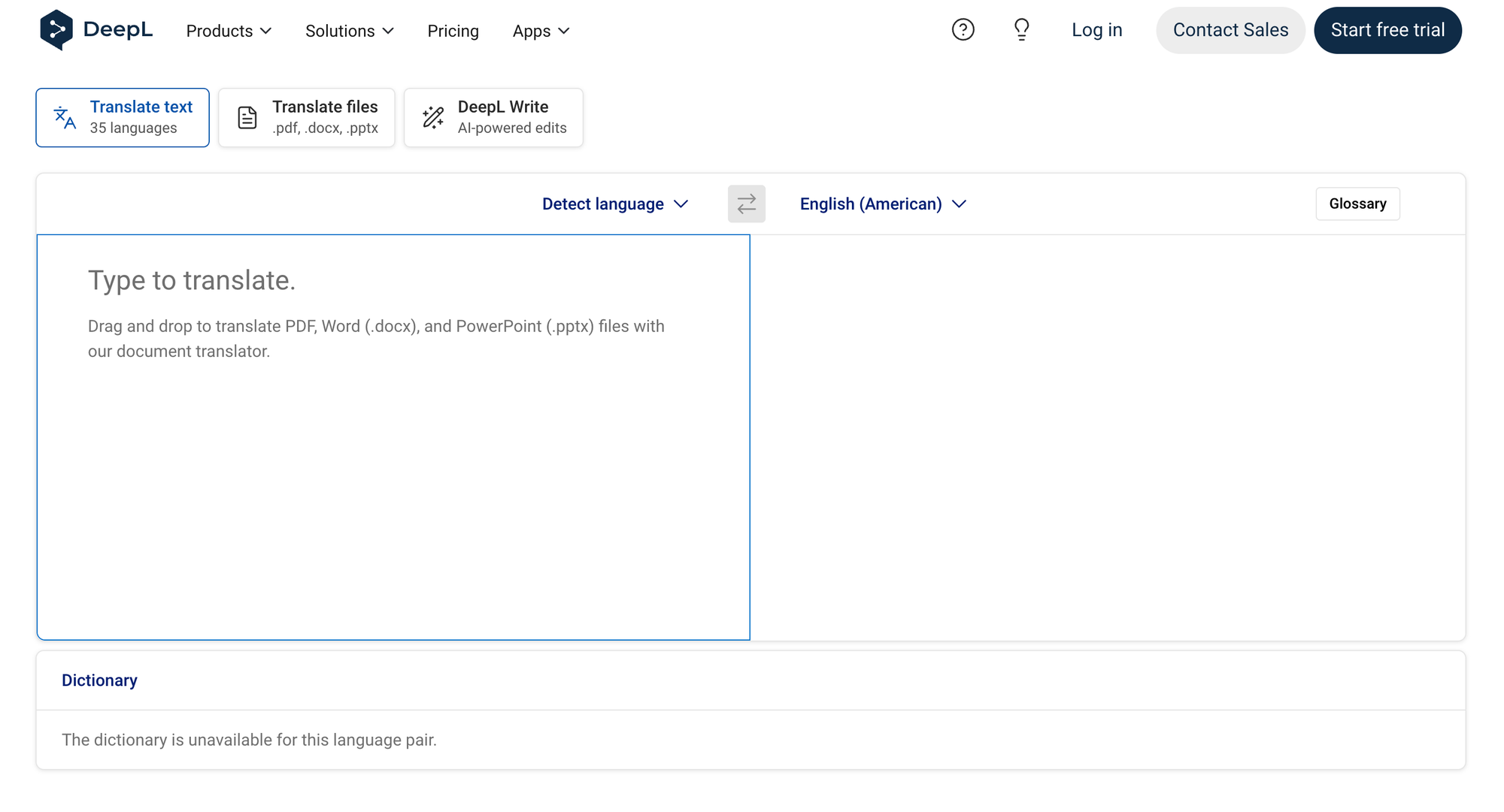 DeepL Translator Interface 