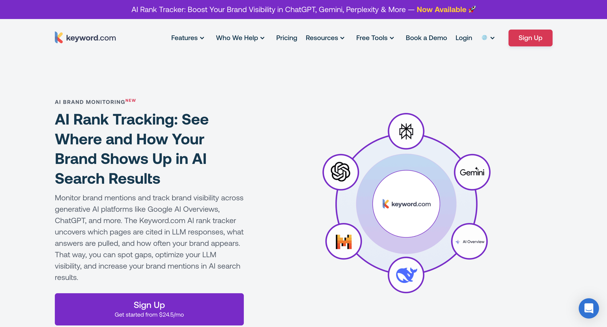 AI Visibility Tracker - keyword rank tracking with AI