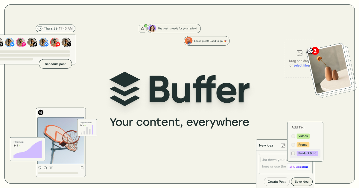 Buffer - social media scheduling and management tool