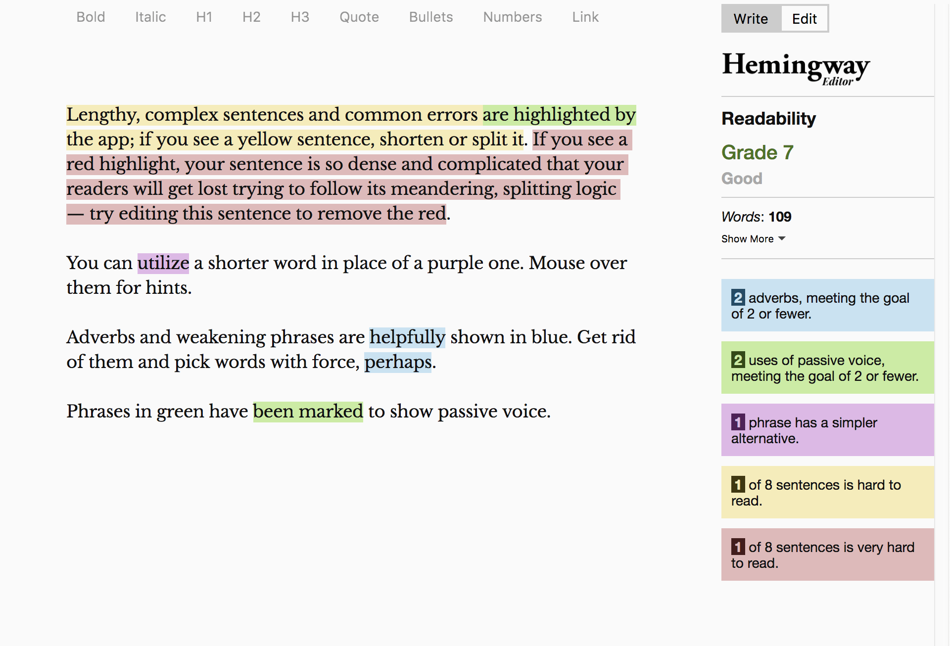 Hemingway - AI writing tool