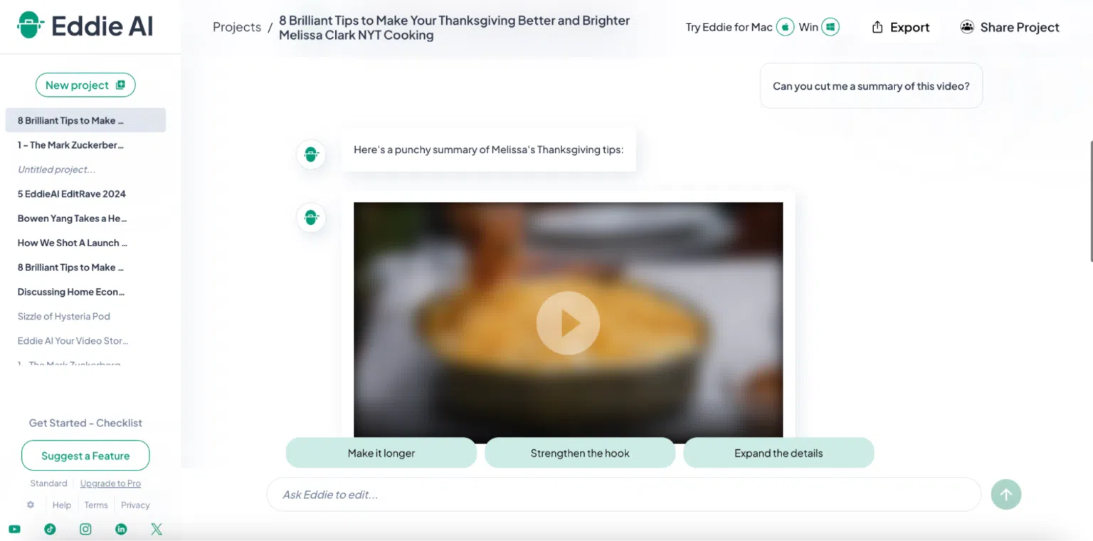 Eddie AI - AI tool for video editing