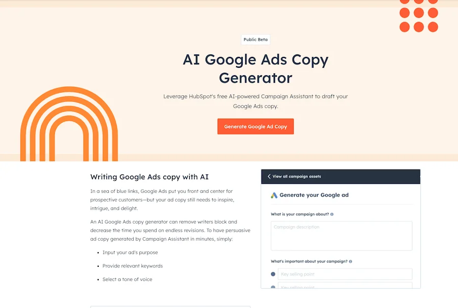 Google Ads AI Copy Generator