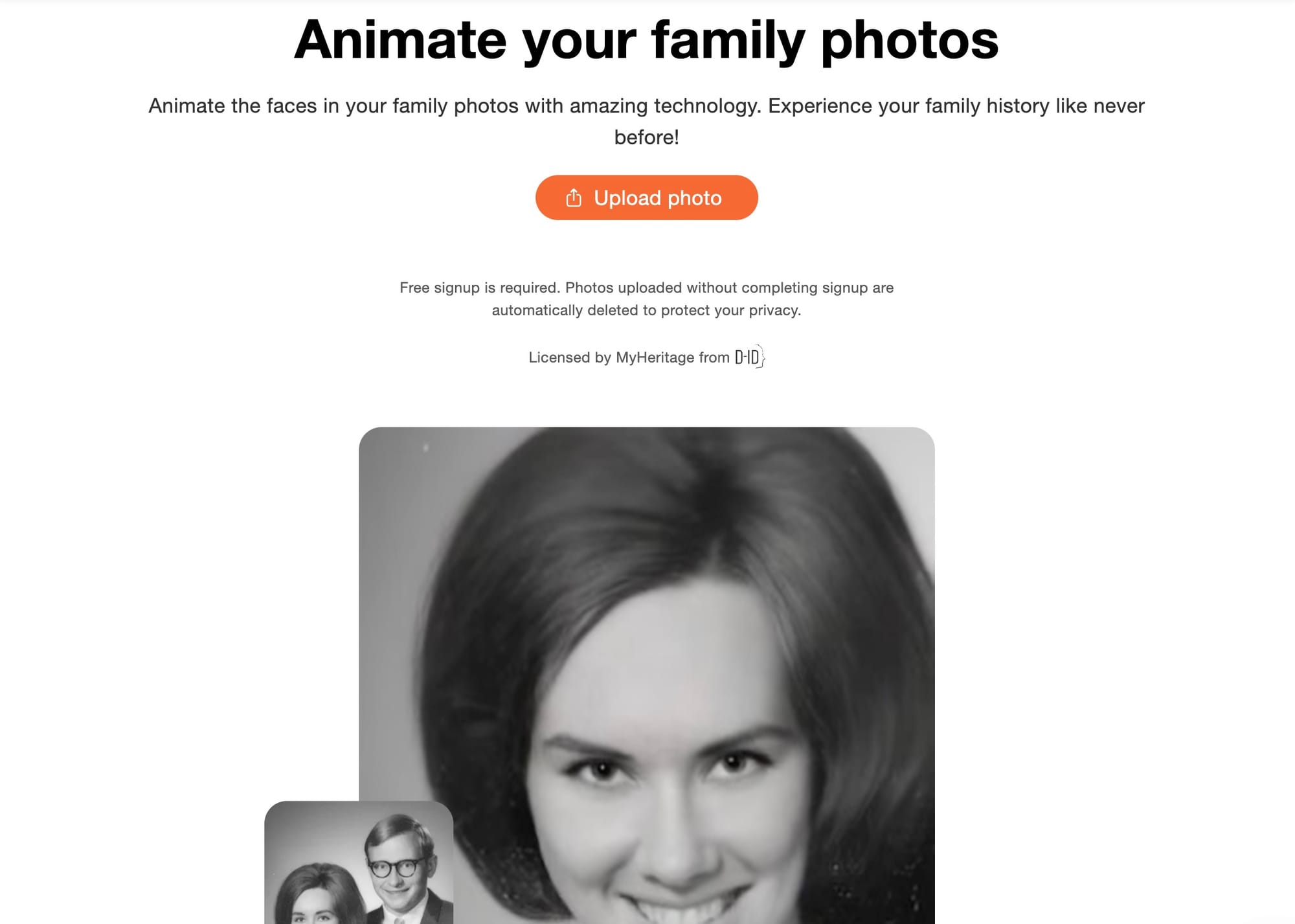 AI photo animation