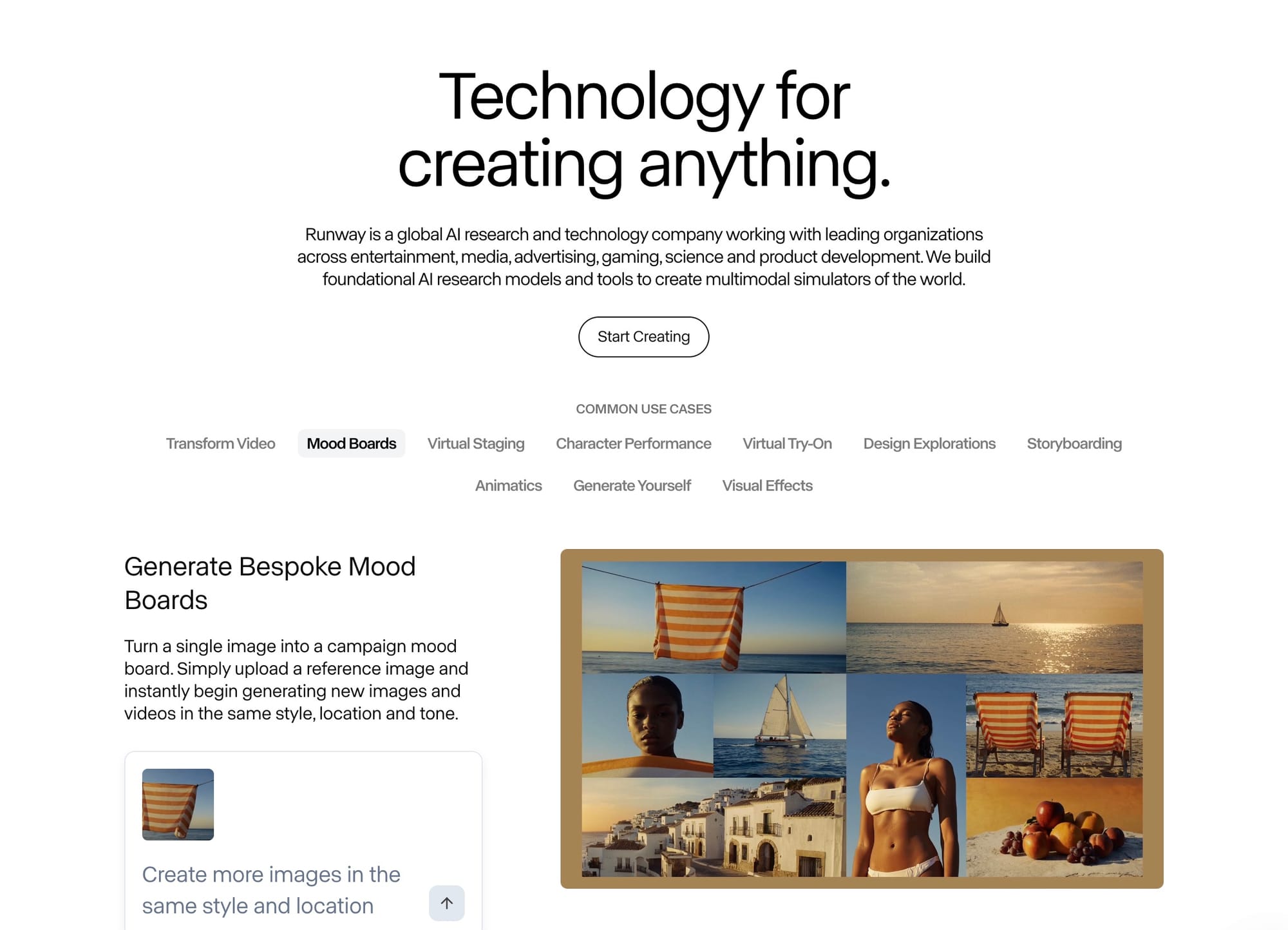 Runway is a full-suite creative AI platform for artists and video editors.