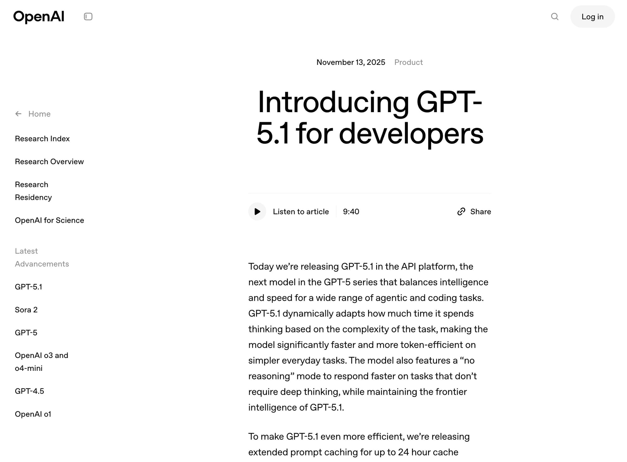 OpenAI Launches GPT-5.1 for Developers