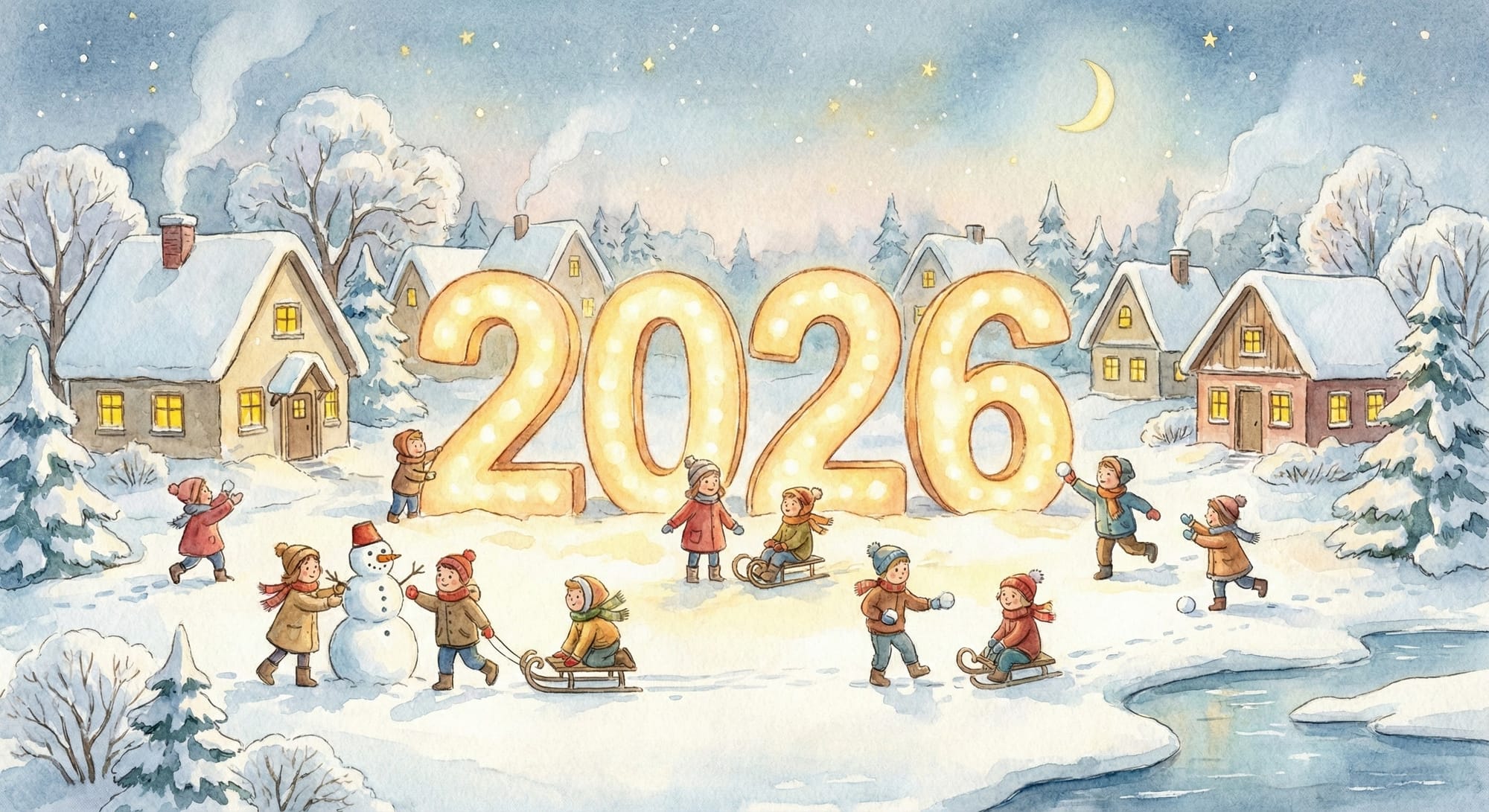 “Luxurious New Year 2026 greeting card,&nbsp;2026&nbsp;in the center made of molten gold and sparkling diamonds, black velvet background, soft studio lighting, golden glitter explosion around the numbers, shallow depth of field, elegant bokeh, minimalist composition with a lot of negative space, ultra realistic macro photography style, 8K, insanely detailed, premium holiday look”