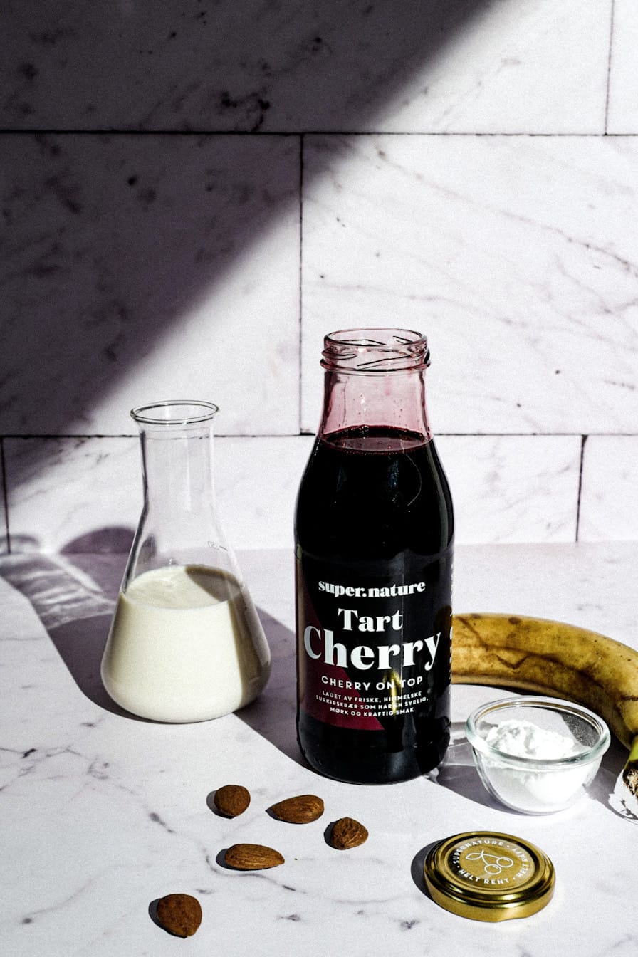 sleepy girl smoothie, oppskrift, kirsebær, tart cherry