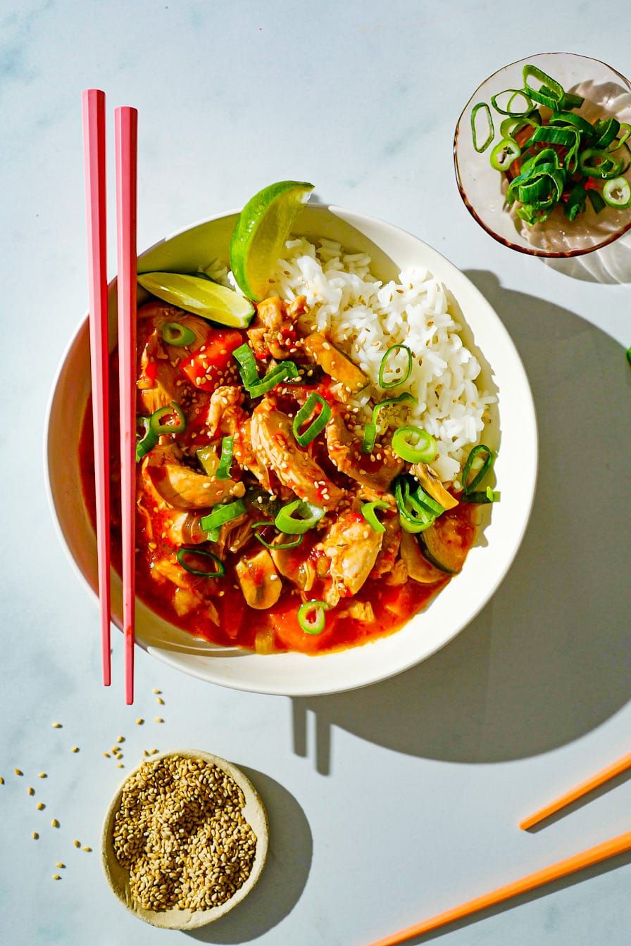 Asiatisk kyllinggryte i trykkoker