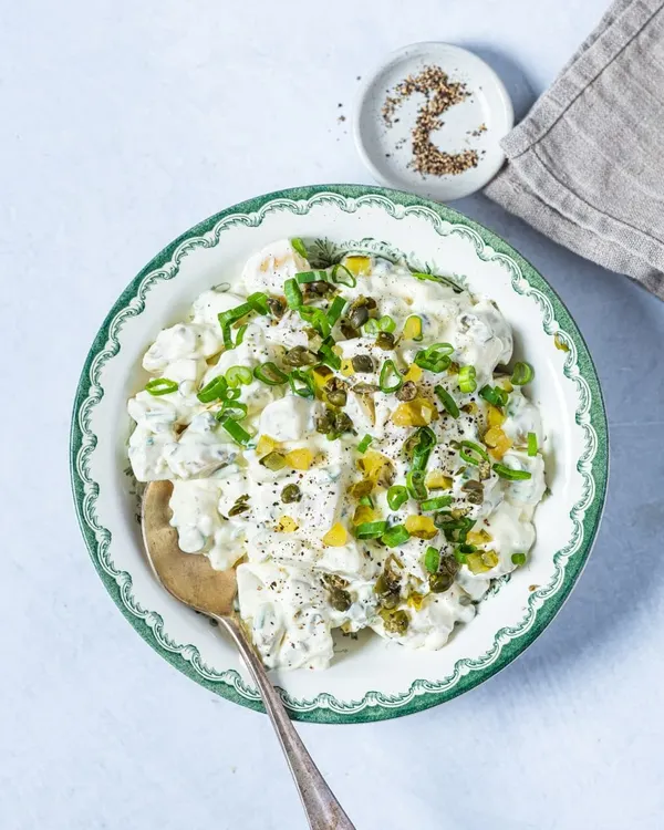 oppskrift bestemors potetsalat kremet dressing