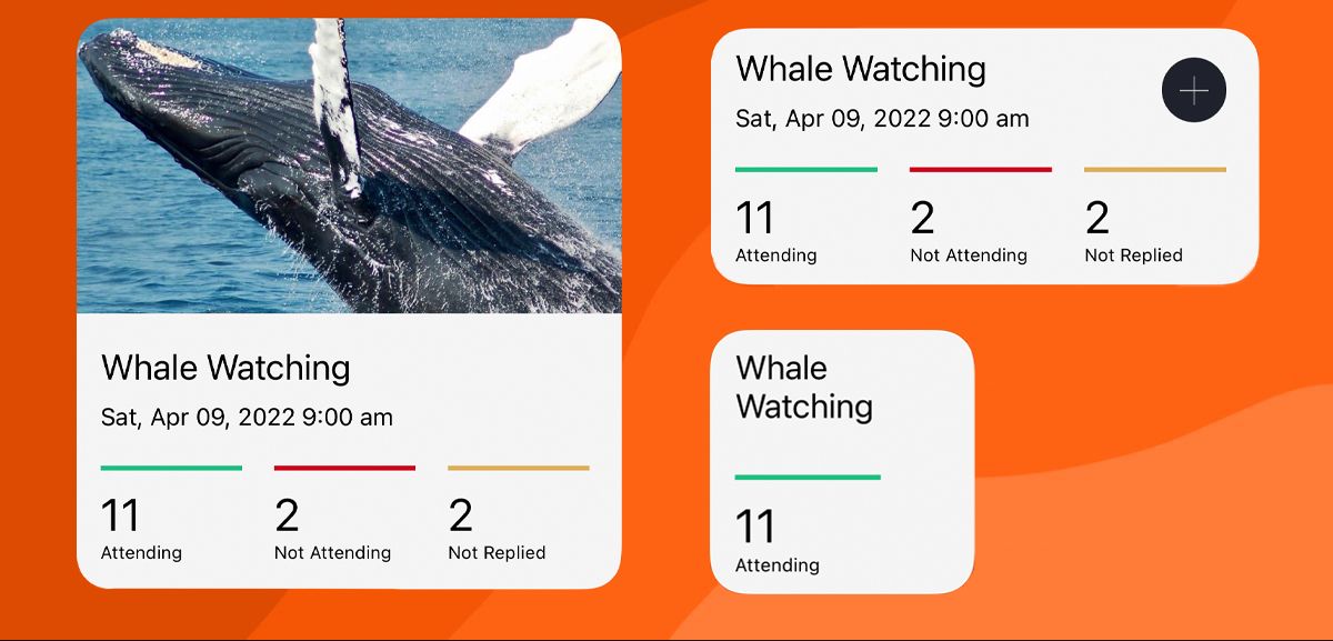 Samples of the Poply iOS widget in different sizes