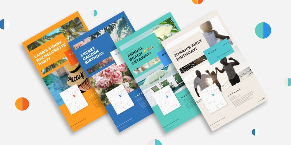 New Summer Colors for Poply Invitation Templates