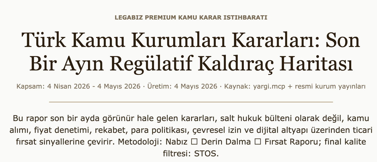Aylık Kamu Kararları Analizi