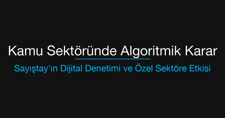Kamu Sektöründe Algoritmik Karar: Sayıştay'ın Dijital Denetim Merkezi ve Özel Sektöre Etkisi