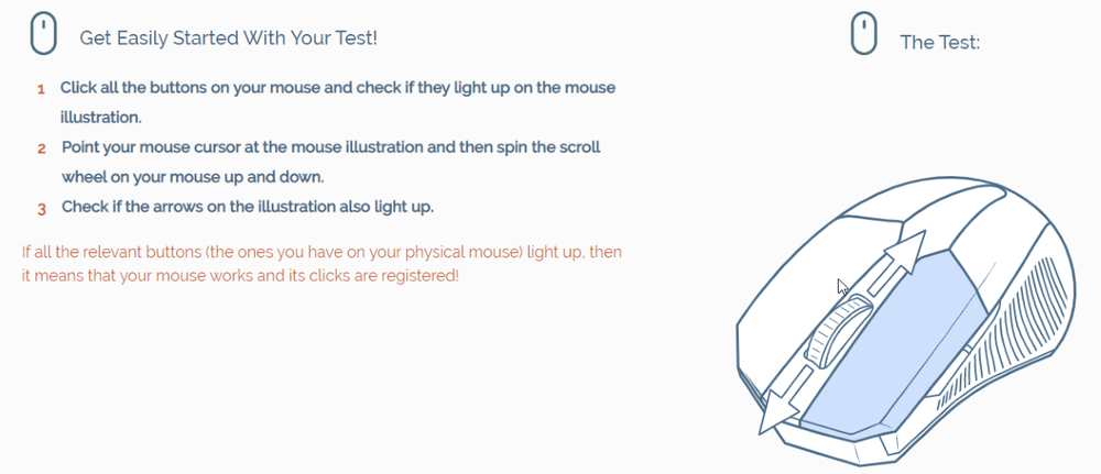 How to check the operation of mouse buttons