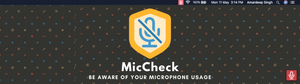 How to display the status of the microphone in macOS