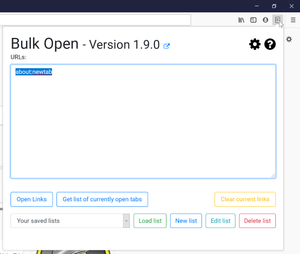 How to open a list of links in the browser