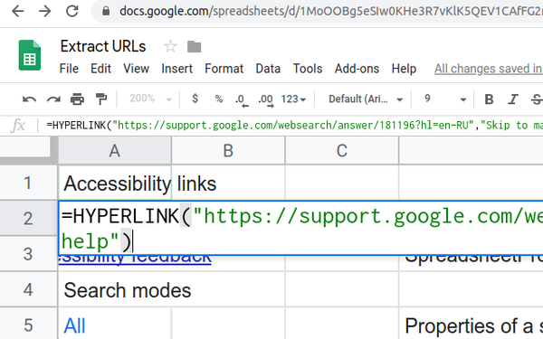 How to convert Google Sheets link to HYPERLINK formula