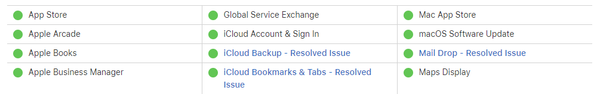 StatusBuddy displays Apple service availability in the status bar
