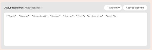 How to turn a list of data into a PHP or JavaScript array