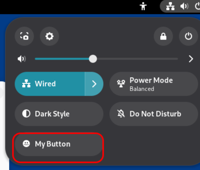 How to add custom buttons to Linux Quick Settings