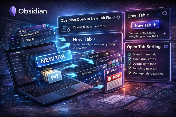 Three Plugins for Obsidian That Open Notes in a New Tab