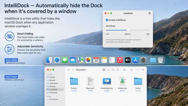 How to Hide the Dock Only When It’s Covered by Another Window
